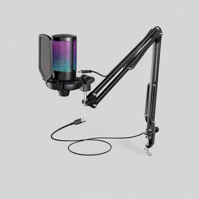 Micro USB Gaming FIFINE A6T avec Éclairage RGB et Bras Articulé