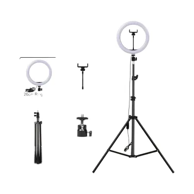 Ring Light RGB 8/10 pouces avec trépied et support smartphone - Éclairage polyvalent Ring Light RGB 10 pouces avec trépied et support smartphone pour éclairage vidéo
