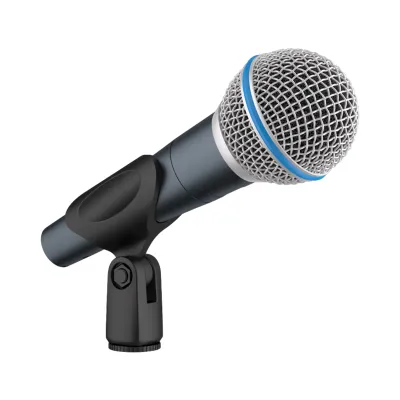 Microphone dynamique G-MARK BETA58A avec grille métallique et anneau bleu