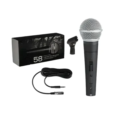 Microphone dynamique cardioïde filaire TisNite Good Handheld 58 avec câble et support