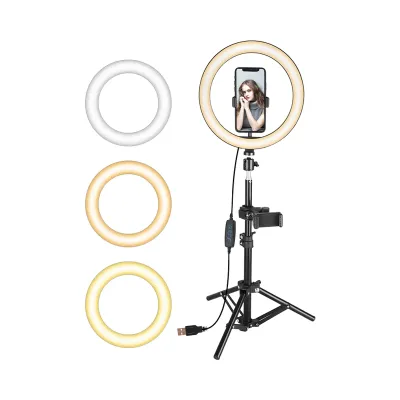 LED Selfie Ring Lamp Mrgabwte avec Trépied et Télécommande - Lumière réglable pour photos et vidéos LED selfie ring lamp Mrgabwte avec trépied réglable et télécommande pour smartphone