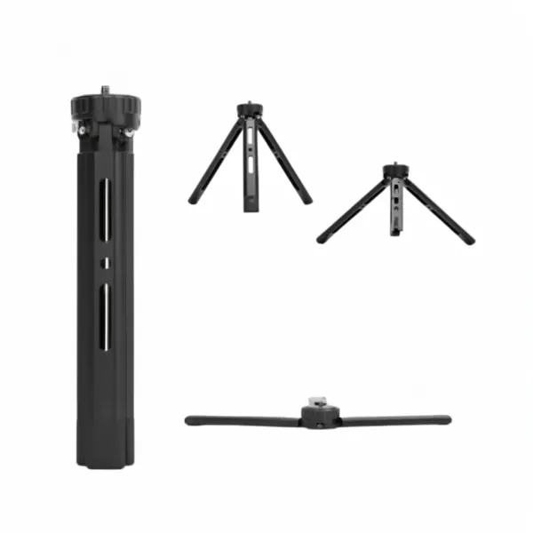 Mini trépied aluminium ERIKOLE vues multiples ouvert et fermé