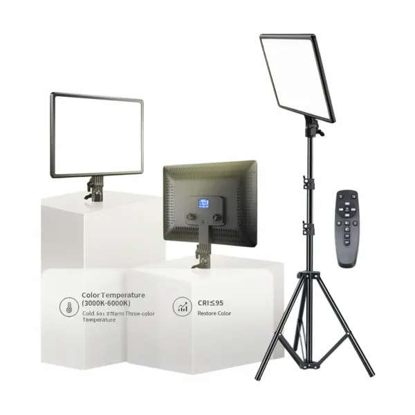 Panneau LED Vidéo SZKOSTON bi-color 10/14 pouces avec trépied et télécommande, température couleur 3000K-6000K