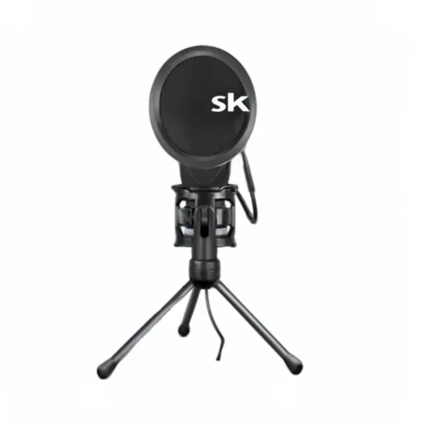 Microphone professionnel à condensateur avec filtre anti-pop pour PC et ordinateur portable