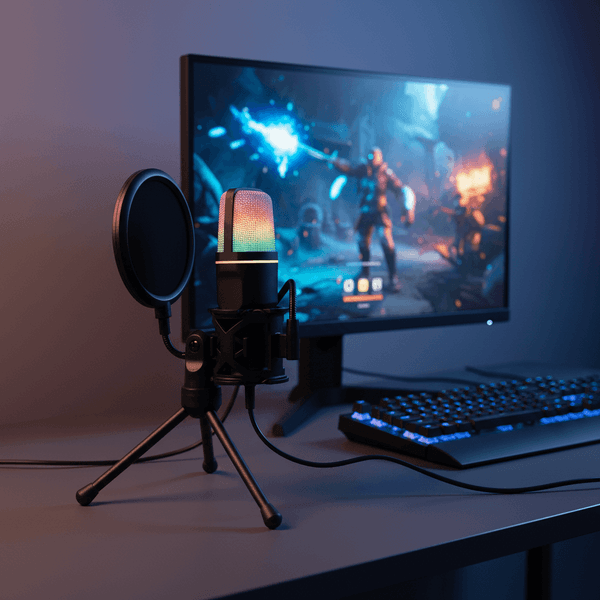 Microphone USB à condensateur RVB, fil de réduction de bruit, micro de jeu pour podcast, studio statique, streaming, ordinateur portable, ordinateur de bureau - Image 3