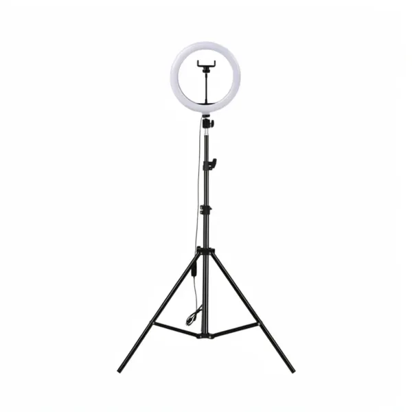 Ring Light RGB 8 à 10 pouces avec trépied ajustable et support smartphone Ring Light RGB 10 pouces avec trépied noir et support smartphone intégré
