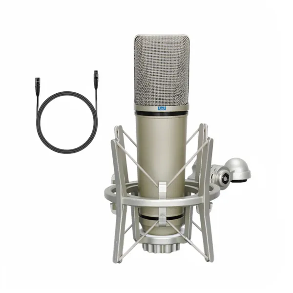 Microphone condensateur cardioïde LEUS U87 AI XLR avec câble et support anti-choc
