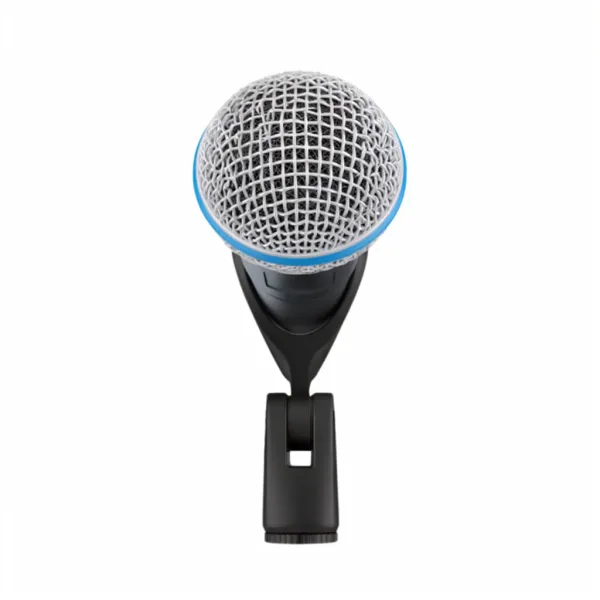 Microphone dynamique G-MARK BETA58A vue de face - qualité professionnelle Microphone dynamique G-MARK BETA58A vue de face, grille métallique et support noir