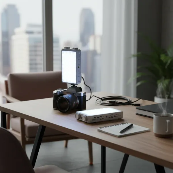 Mini lampe vidéo LED 40W portable avec batterie intégrée et charge PD Mini lampe vidéo LED 40W portable fixée sur un appareil photo avec batterie intégrée et charge PD