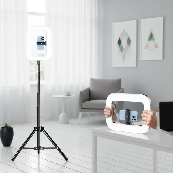 Anneau LED portable rechargeable 20W LEAFILLIGHT Y200 (Bi-color) avec support smartphone Anneau LED portable rechargeable 20W LEAFILLIGHT Y200 bi-color avec support smartphone