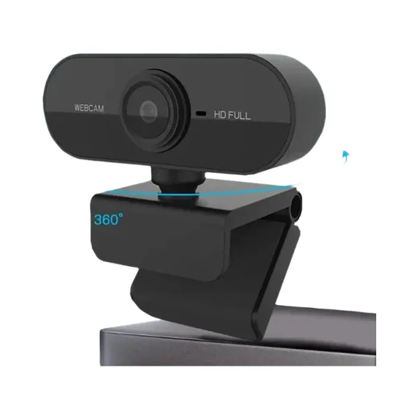 Caméra USB HD 720p avec Microphone et Trépied - Qualité vidéo et audio optimale Caméra USB HD 720p avec microphone intégré et trépied, vue de face