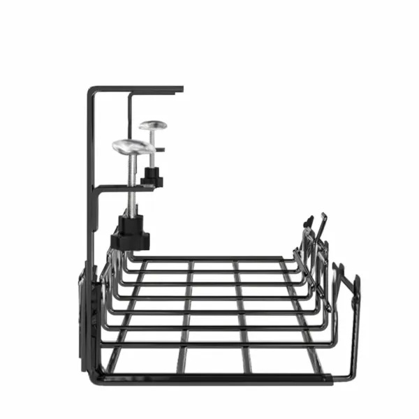 Organisateur de câbles sous bureau - Rack métal sans perçage ZMLXJ Organisateur de câbles sous bureau en métal noir sans perçage