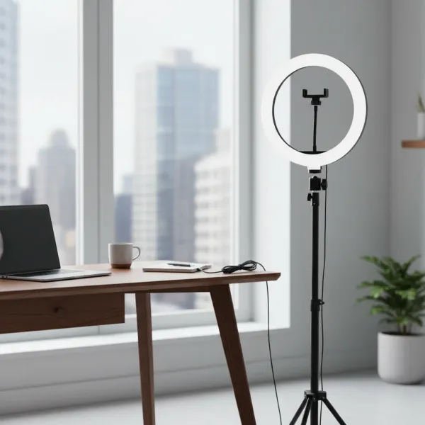 Anneau LED Selfie dimmable bi-color 16-26-33cm avec support réglable