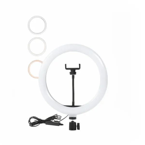 Anneau LED selfie dimmable bi-color Mrgabwte avec support smartphone et câble
