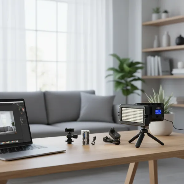 Viltrox VL-162T panneau LED bicolor CR95 avec accessoires sur table