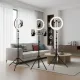 6-14 pouces Ring Light avec 10 niveaux de luminosité et 22 modes, trépied et support pour téléphone et iPad dans un salon moderne
