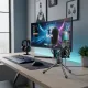 Microphone professionnel à condensateur USB pour PC et laptop avec filtre anti-pop, posé sur un bureau de gaming