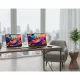 Support d'écran réglable EVICIV VESA 75x75 tenant un moniteur de 7 à 17,3 pouces à côté d’un ordinateur portable sur un bureau moderne