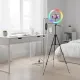 Lampe anneau RGB VeFly avec télécommande pour smartphone installée dans une chambre avec trépied