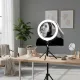 Anneau LED avec support téléphone pour lampe selfie dimmable USB sur trépied