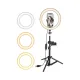 LED selfie ring lamp Mrgabwte avec trépied réglable et télécommande pour smartphone